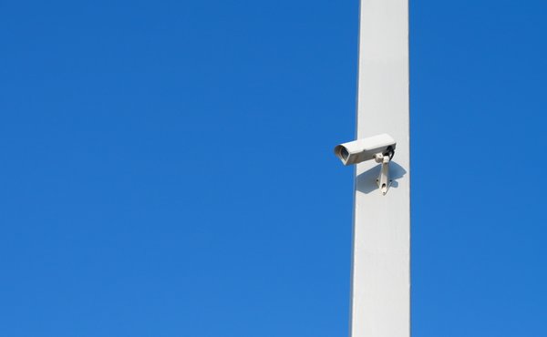 Security: A camera in the harbour of Barcelona