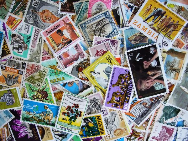 Postage Stamps: A collection of postage stamps from African countries.I took this picture when selling these items on eBay, but thought that it might actually be useful as a stock image too :)