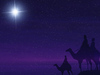 Follow: A background graphic of some Wise Men following a star.