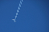 Airplane crossing the Moon: Airlainer crossing the Moon. Photo taken late afternoon.