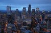 Seattle by night 2: Seattle downtown by night. Three perspectives/scales.