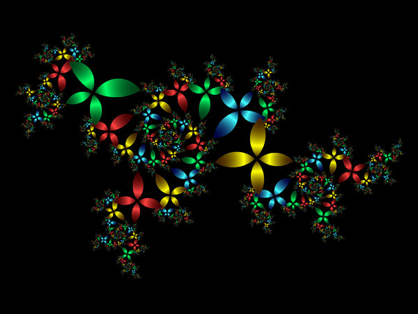 Fractal Flowers: Fractal created using ChaosPro and kcc-CarlsonOrbitTraps colouring algorithms.My other fractals:http://www.sxc.hu/browse. ..