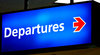 the way out: colourful departures sign