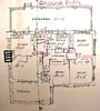 house plans: old faded architectural house plans - tracing paper originals