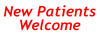 red letter welcome: surgery sign promoting welcome for new patients