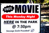 park production: general sign promoting movies in the park