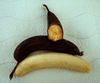 black & ripe: small banana variety not firm and ripe until skin/peel blackens