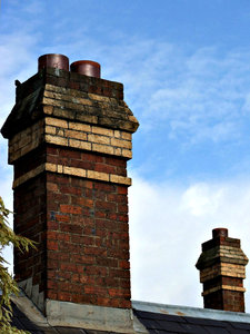rooftops and chimneys: historic buildings, roofs with old style chimneys