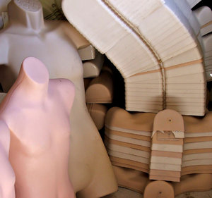 plastic torsos: shop window display models - torsos only
