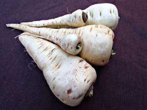 parsnips: various sized parsnips