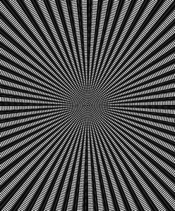 black & white motion target: target image radiating out