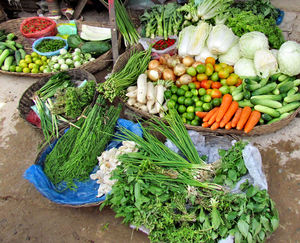 local market8: fruit & vegatables at local Cambodian general market