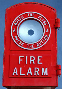 button alarm: historic wall fire alarm