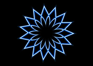 contorno de flor azul neón1.: 