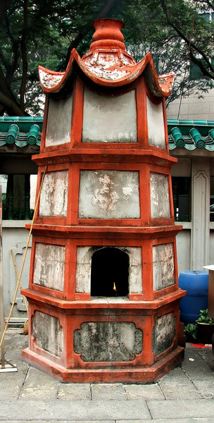 temple joss paper furnaces: old historical style Chinese temple furnaces