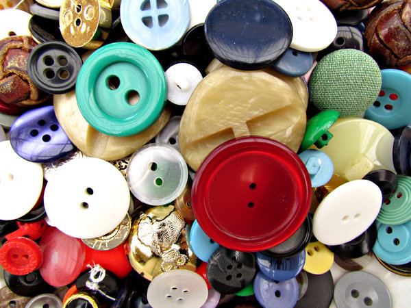 buttons - mixture 2: a variety of different sized, shaped and coloured buttons