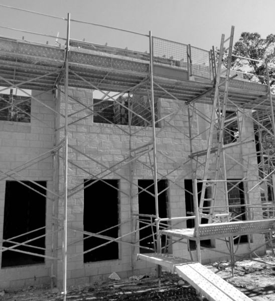 under construction8: construction of two-storey suburban home