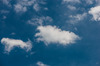 Clouds on sky: Shot of white clouds on blue sky.