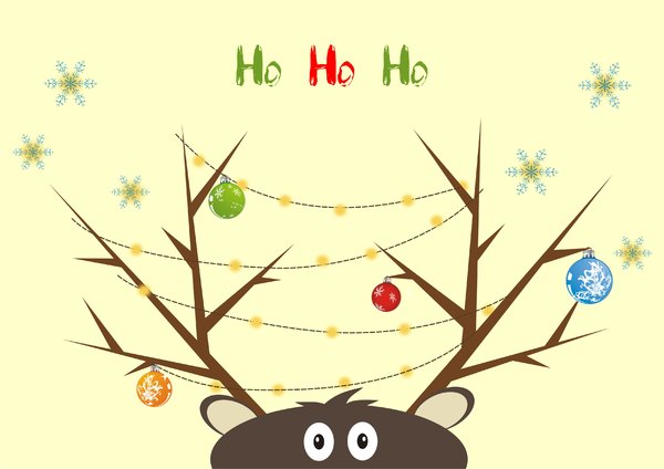 Funny reindeer: Ho Ho Ho 