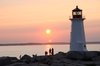 Peggy's Cove with People: Peggy's cove at sunset