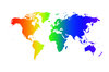 Rainbow World: Rainbow world.  Multicoloured gradient map over white background.