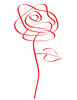 Doodle Rose: Abstract doodle rose on white background.