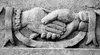 Grave Carving: A clasping hands carving from a Victorian gravestone.