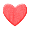 coração de madeira vermelho: 
