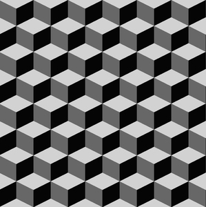 Tumbling Blocks 5: Seamless tumbling blocks background.  Optical illusion illustration.