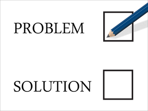 Problem 2: Problem selection with pencil poised to make a mark in the tick-box..