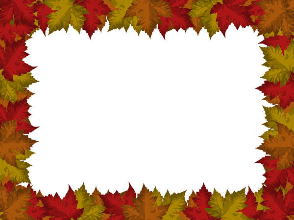 Autumn Leaves Border: Autumn leaves border on white background.  Lots of copyspace.