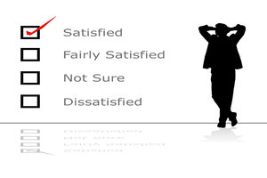 Satisfied: Customer feedback concept