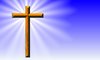 Cross - Christian Symbol: A graphic of a wooden cross, one of the symbols used by Christians. Plenty of copyspace for text.