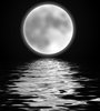 Full Moon Over Water: Romantic graphic of a moon over water. Could also be used for Halloween.
