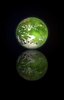 Green Planet: A green planet with swirling clouds and a reflection. Useful to illustrate ecology,global warming,conservation,humanity - among other things.