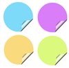 Stickers 1 Circles: Round stickers with a lifted edge, in pastel colours. Copyspace for your pricing, message or announcement. May be used as web buttons.