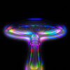 Electric Mushroom 2: A fantasy, rainbow mushroom against a black backdrop. Plenty of copyspace. Great illustration.