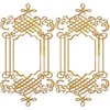 Golden Ornate Border 9: Twin golden ornate borders or frames on a white background. Very elegant and old fashioned in a classic style. Made from a public domain image. You may prefer this:  http://www.rgbstock.com/photo/nXK186c/Golden+Ornate+Border+5  or this:  http://www.rgbsto