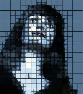 efeito de mosaico rosto da mulher: 
