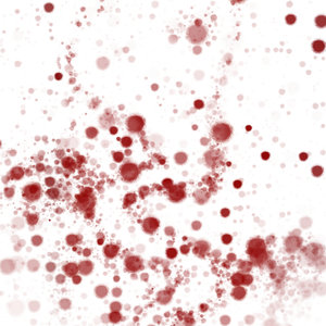 Blood Spatters: Spattered blood stains against a white background. Useful illustration.