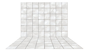 velho palco de azulejos brancos: 