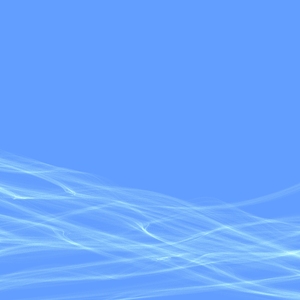 White Waves on Blue 1: White waves of smoke or gossamer against a plain blue background. Square shape.