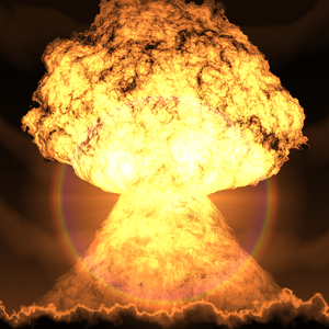 Explosion 1: An atomic explosion.
