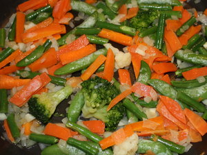 Stir-fried Vegetables 2: Yummy stir-fry, with lots of colour. You may prefer: http://www.rgbstock.com/photo/2dyVrig/Stir-fried+Vegetables  or:  http://www.rgbstock.com/photo/mYh4J8c/Sliced+Carrots+and+Green+Beans