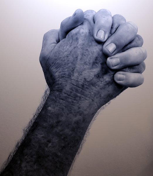 Praying Hands 2: A man's hands together in prayer.