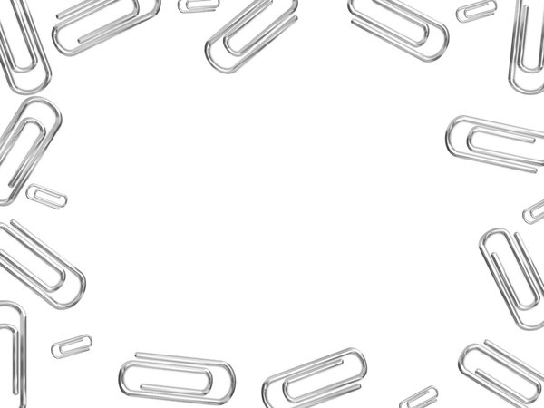 Paperclip Border: Border of paperclips. Plenty of copyspace.