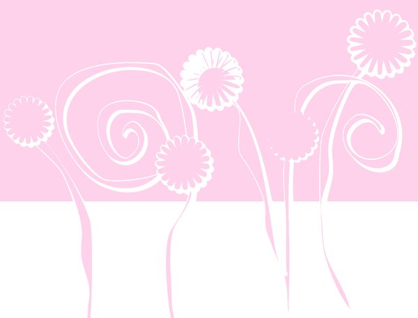 Pink Floral Background: A graphic sketch of floral shapes in pastel pink.