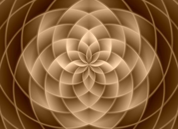 Kaleidoscopic Pattern: Beautiful pattern in sepia tones useful for design, texture, fill or background.
