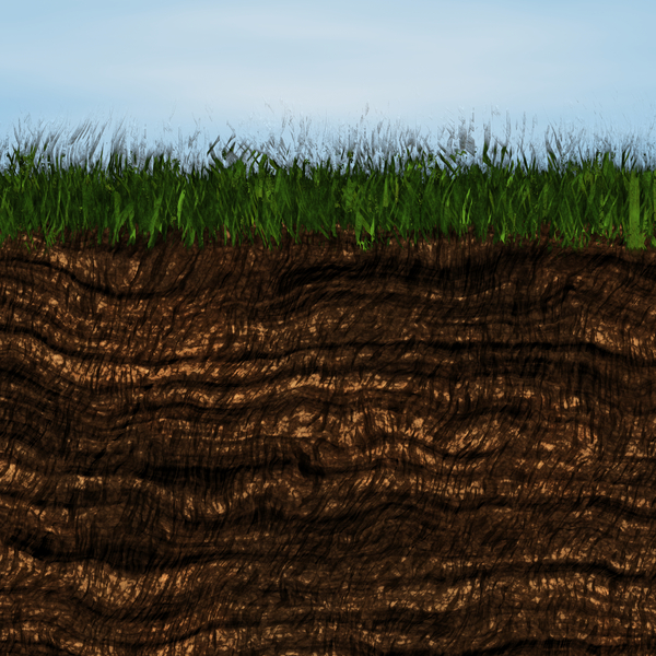 Grass and Soil: A cross section of grass and earth. Great illustration for ecology, health and nature or natural products. Rendered image in very high resolution.