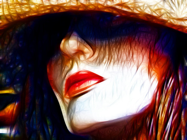 Sketch of Woman's Face: An abstract of a woman's face. Made from a public domain Dennis Hill image of a mannequin. Great fashion, travel or summer image.